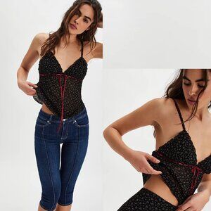 NWT New Free People Heartbreaker Black Tank Top Size 8